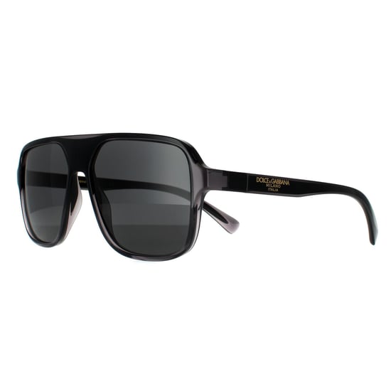 Gafas de sol cuadradas para hombre transparentes grises y negras de Dolce & Gabbana - Image 2