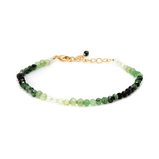 Pulsera Luxenter de Cristal Verde acabada en oro amarillo de 18K - Halok - Image 1