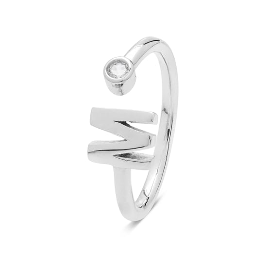 Anillo Luxenter, alphabet de plata de ley 925 y circonita brillante con acabado en baño de rodio - Image 1