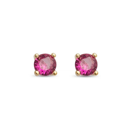 Pendientes Luxenter, otieno de plata de ley 925 y circonita rubí acabado baño oro 18K - Image 1