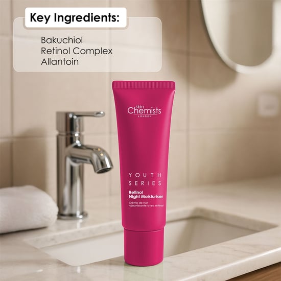 skinChemists Crema hidratante de noche antiedad con retinol y bakuchiol, 50 ml. - Image 6
