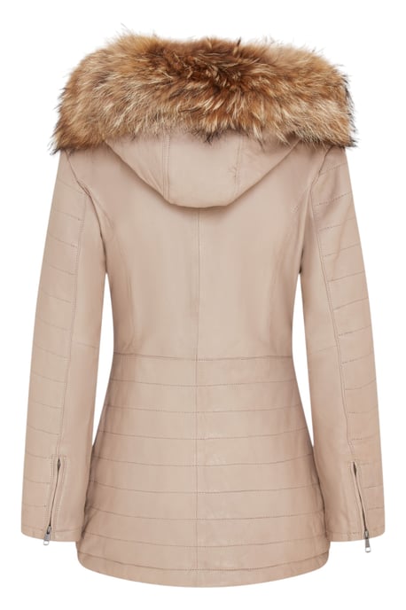 Parka de cuero acolchado beige para mujer - Winton - Image 5