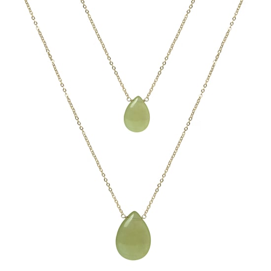Collar Luxenter, abelia de aleación de metal y jade verde acabado baño oro 18K - Image 1