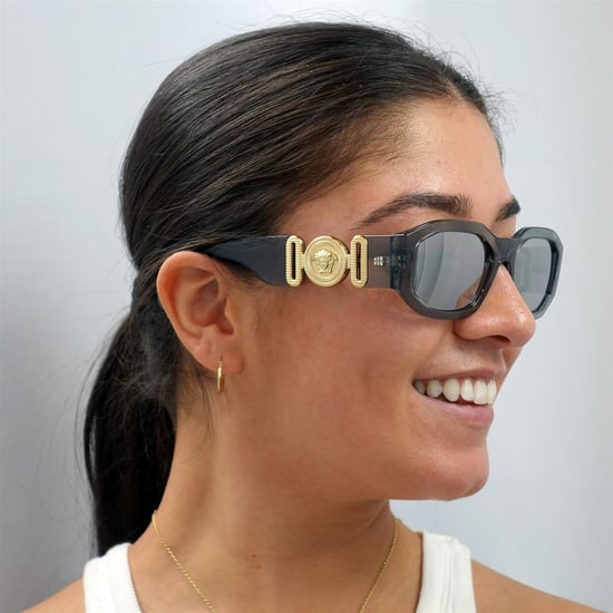 Versace rectángulo unisex transparente gris claro espejo plata ve4361 gafas de sol - Image 6