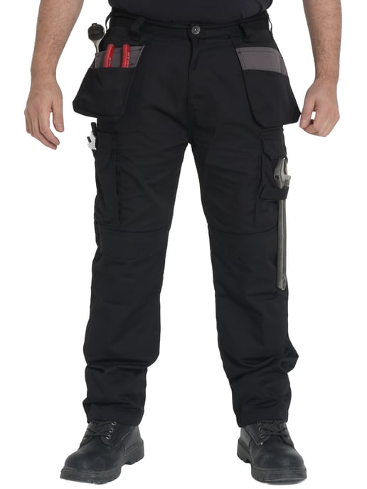Kruze By Enzo | Pantalones de Trabajo Cargo para Hombre - Negro - Image 1