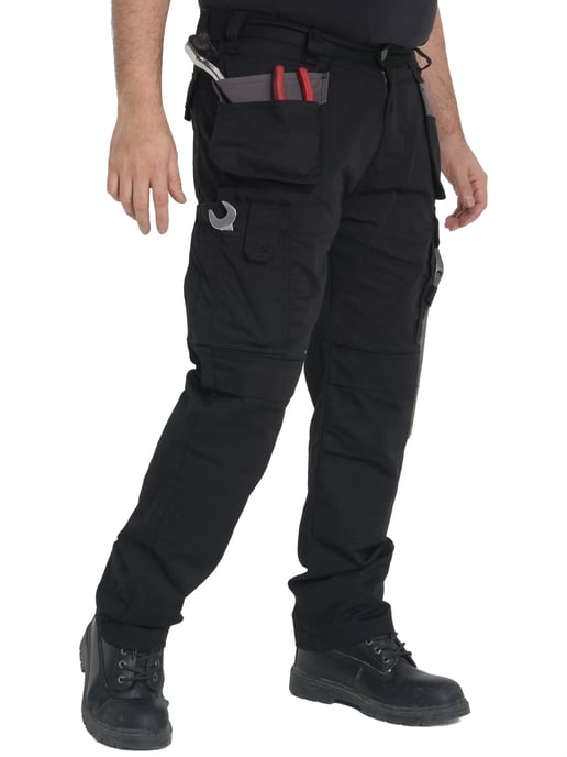 Kruze By Enzo | Pantalones de Trabajo Cargo para Hombre - Negro - Image 3