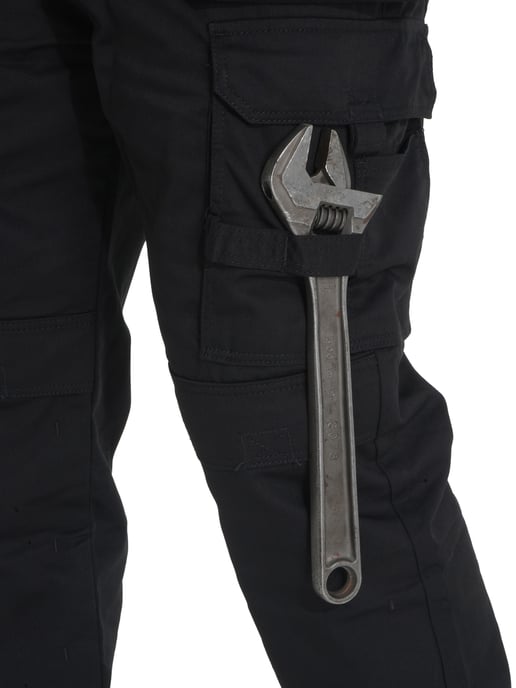 Kruze By Enzo | Pantalones de Trabajo Cargo para Hombre - Negro - Image 5