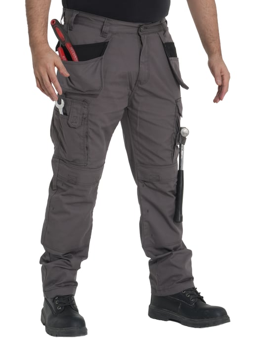 Kruze By Enzo | Pantalones de Trabajo Cargo para Hombre - Gris - Image 3