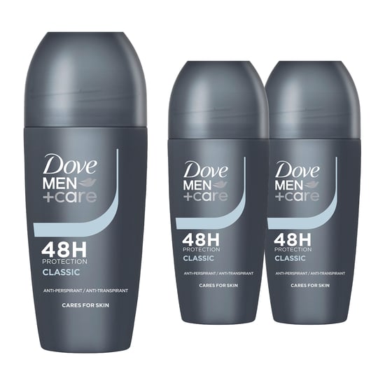Dove Men+Care Desodorante Roll-On Clásico Antitranspirante 48H Protección, 3x50ml - Image 1