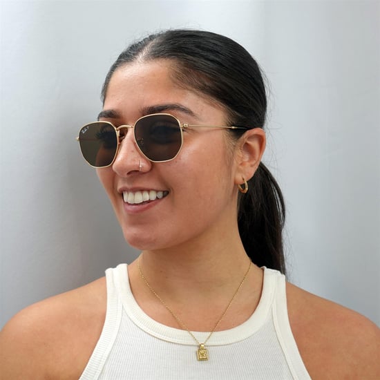Gafas de sol Ray-Ban Hexagonal 3548N 001/57 Oro Marrón Polarizadas 51mm - Image 5
