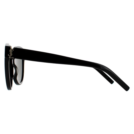 Gafas de sol redondas para mujer en negro y gris de Saint Laurent - Image 3