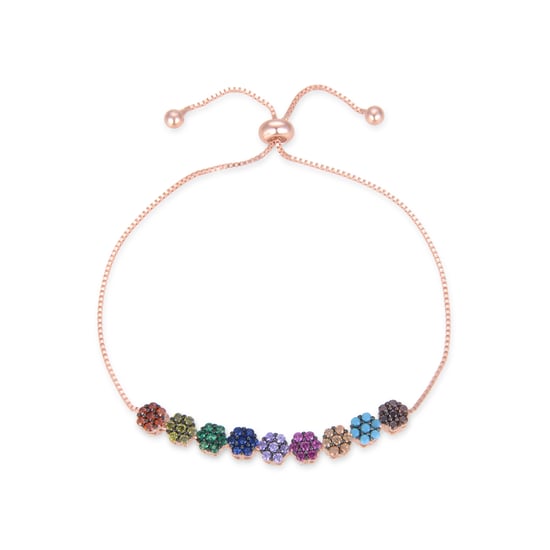 Pulsera Luxenter jusit de plata de ley 925 y circonita multicolor con acabado en baño oro rosa de 18 quilates - Image 3