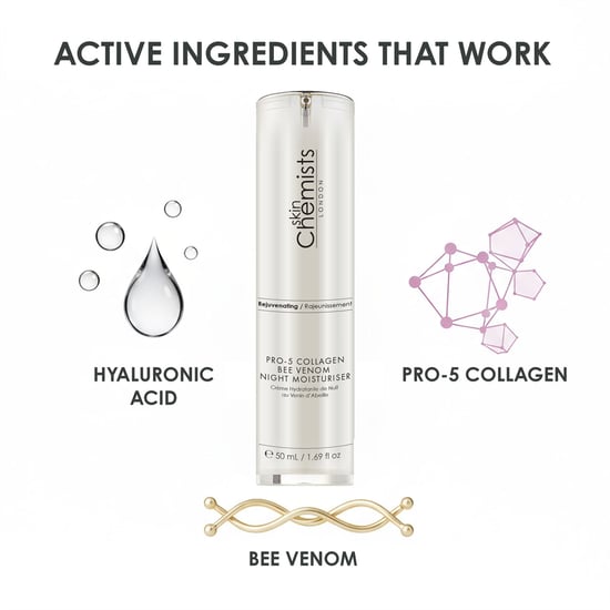 skinChemists Pro5 Colágeno Veneno de Abeja Hidratante de Noche 50ml - Image 5