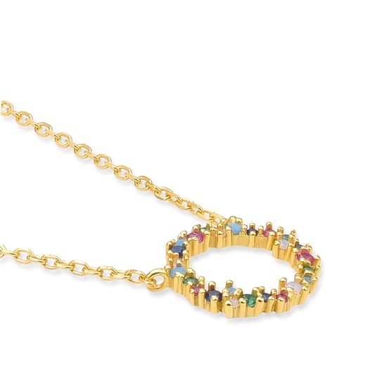 Collar Luxenter de Plata de Ley 925 con Circonita Multicolor acabado en oro amarillo de 18K - Thilak - Image 5