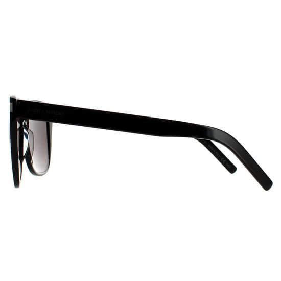 Gafas de sol cuadradas Saint Laurent para mujer en negro y gris ahumado - Image 3