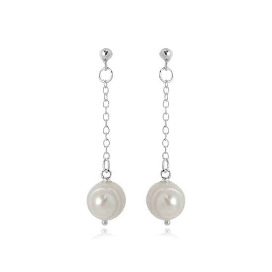 Pendientes Luxenter, kiarik de plata de ley 925 y perla blanca acabado baño rodio - Image 1