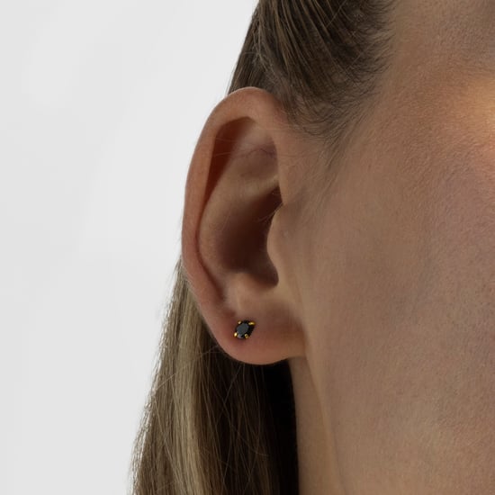 Pendientes Luxenter, otieno de plata de ley 925 y circonita onix acabado baño oro 18K - Image 3