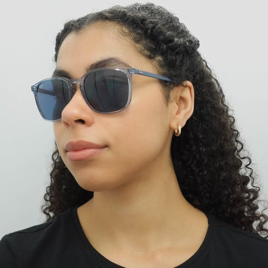 Gafas de sol Ray-Ban Square para hombre en azul transparente con degradado azul - Image 6