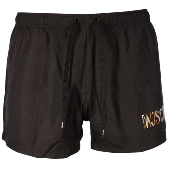 Moschino shorts de baño cortos negros con diseño de estampado de leopardo pequeño - Image 1