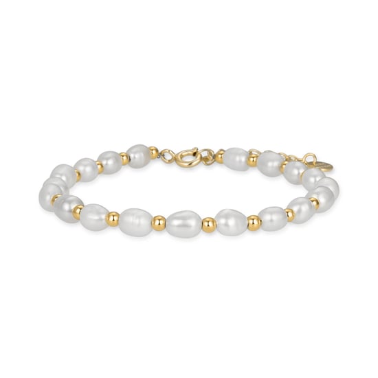 Pulsera Luxenter de Plata de Ley 925 con Perla Blanca acabada en oro amarillo de 18K - Zul - Image 1