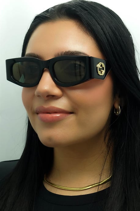 Gucci Rectángulo Mujer Negro con Gris Marfil GG1664S - Image 6