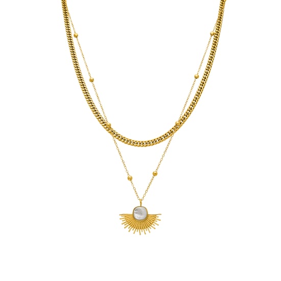 Collar Luxenter con nácar blanco acabado en oro de 18K - Sycu - Image 1