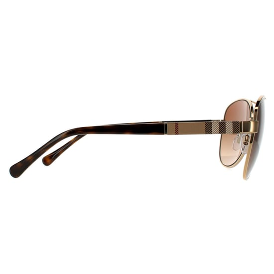 Gafas de sol aviador para mujer Burberry en dorado marrón con degradado marrón - Image 4