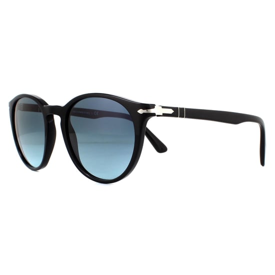 Gafas de sol redondas unisex Persol negras con degradado azul azur - Image 2