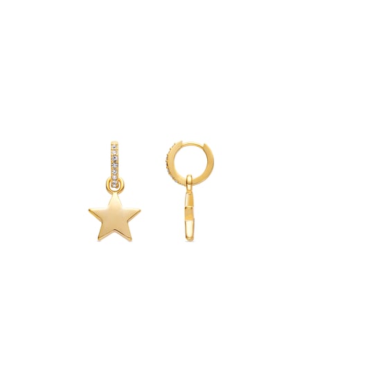 Pendientes Luxenter Estrella de Circonita Brillante,acabados en oro amarillo de 18 quilates - Image 1