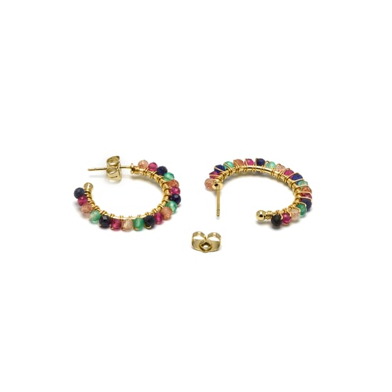Pendientes Luxenter, Aiel Cristal Multicolor acabado en Oro amarillo de 18 quilates - Image 6