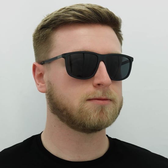 Hugo de Hugo Boss Gafas de Sol Rectangulares para Hombre en Negro Mate y Gris - Image 5