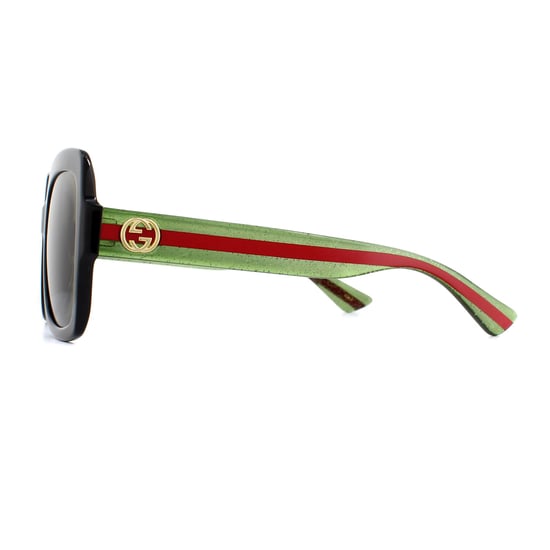 Gafas de sol Gucci GG0036SN Negro brillo verde y rojo-verde - Image 3