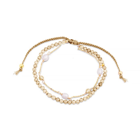 Pulsera Luxenter, athat de aleación de metal y circonita champagne acabado baño oro 18K - Image 1