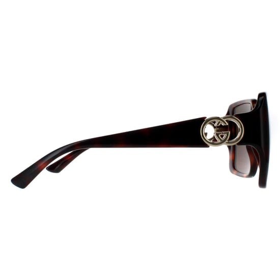 Gucci Square Womens Habana Oscuro con Oro Marrón Oscuro GG1692S - Image 4
