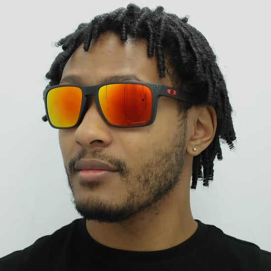 Gafas de sol Oakley Square para hombre Matt Black Prizm Ruby - Image 5