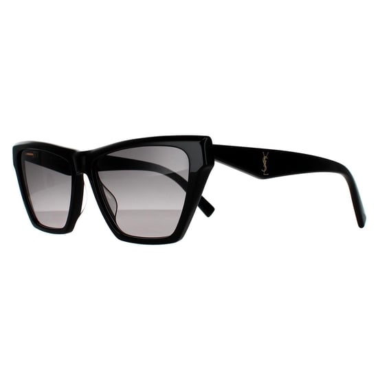 Gafas de sol Cat Eye para mujer Saint Laurent en negro y gris degradado - Image 2