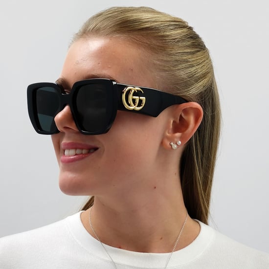 Gafas de sol cuadradas para mujer Gucci en negro y gris - Image 6