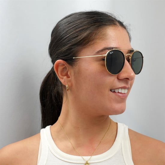 Gafas de sol Ray-Ban Round Double Bridge 3647n 001 Gold Green - Image 5