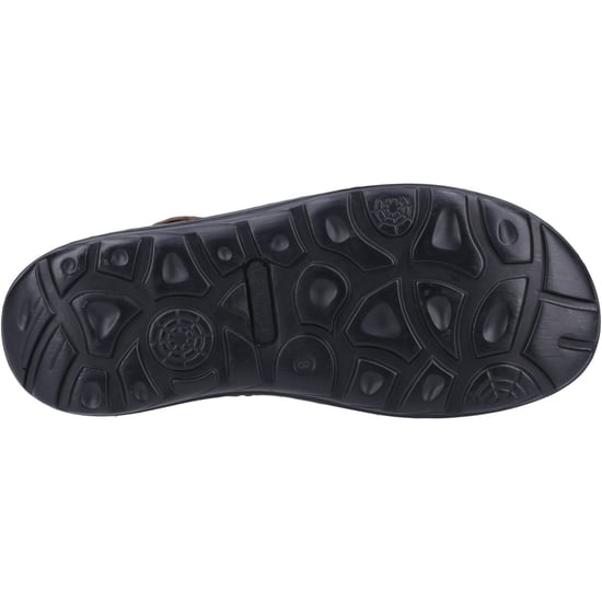 Sandalias Hush Puppies para hombre Walking Albert Pescador de cuero con cierre de contacto en negro - Image 3