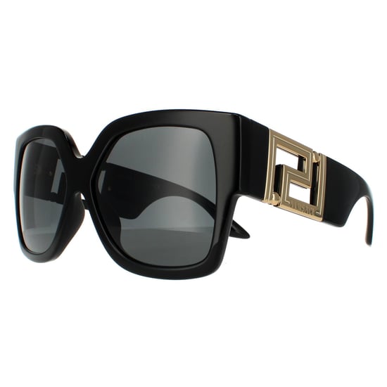 Gafas de sol cuadradas para mujer Versace en negro y gris oscuro - Image 2