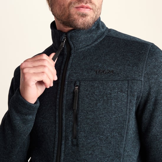 Cresswell Mens Knitlook Fleece Jacket Dark Indigo Marl - Image 6