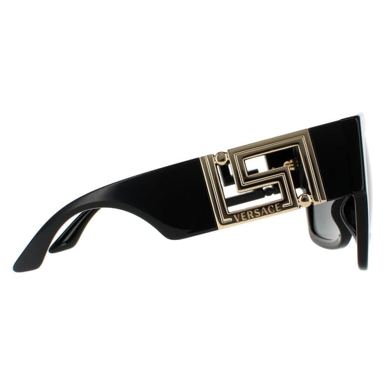 Gafas de sol cuadradas para mujer Versace en negro y gris oscuro - Image 4