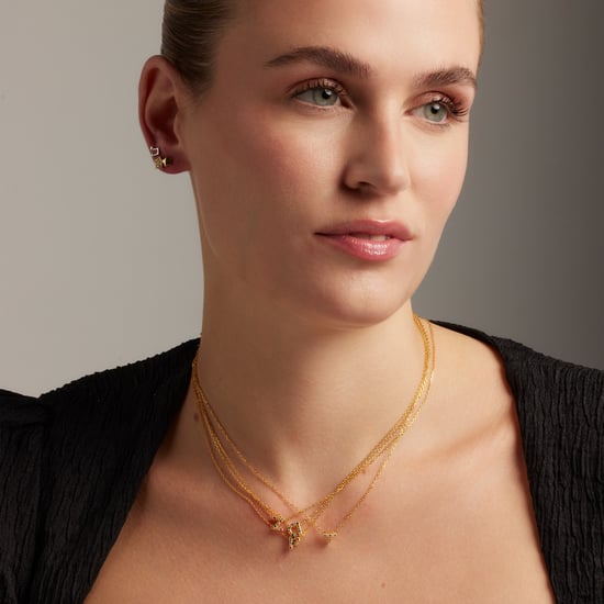 Collar Luxenter de Plata de Ley 925 con Circonita Multicolor acabado en oro amarillo de 18K - Alphabet - Image 2
