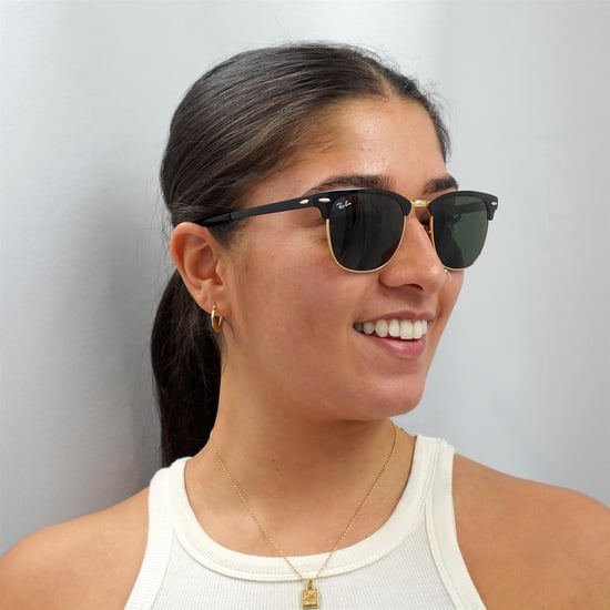 Ray-Ban Gafas de sol Clubmaster Metal RB3716 187 Top Oro Sobre Negro Verde - Image 5