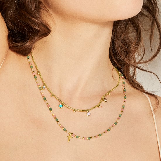 Collar Luxenter de Plata de Ley 925 con Circonita Multicolor acabado en oro amarillo de 18K - Mali - Image 3