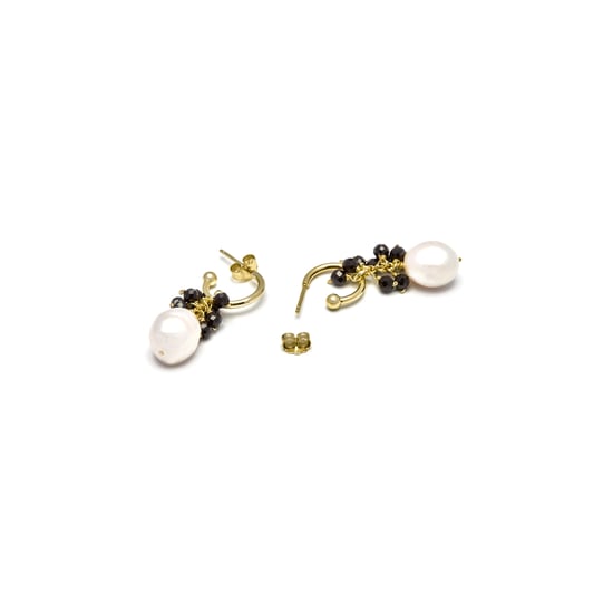 Pendientes Luxenter de Plata de Ley 925 con Cristal Negro acabados en oro amarillo de 18K - Sahme - Image 5
