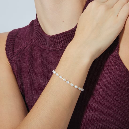 Pulsera Luxenter de Plata de Ley 925 con Perla Blanca acabada en oro amarillo de 18K - Zul - Image 4