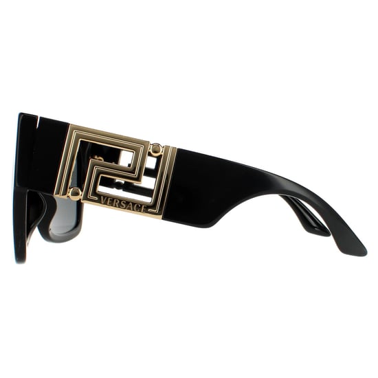 Gafas de sol cuadradas para mujer Versace en negro y gris oscuro - Image 3