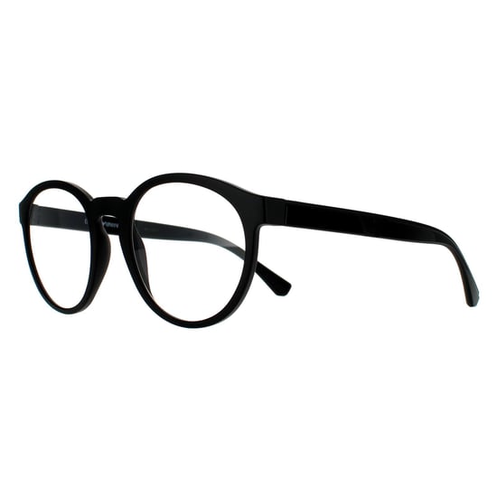 Gafas de sol Emporio Armani redondas para hombres en negro mate con clip de sol transparente - Image 2