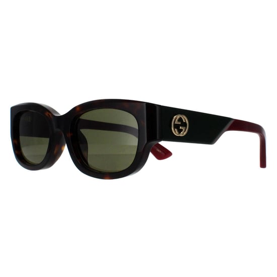 Gucci Cuadrado Mujer Habana con Verde y Rojo Verde GG1667SK - Image 2